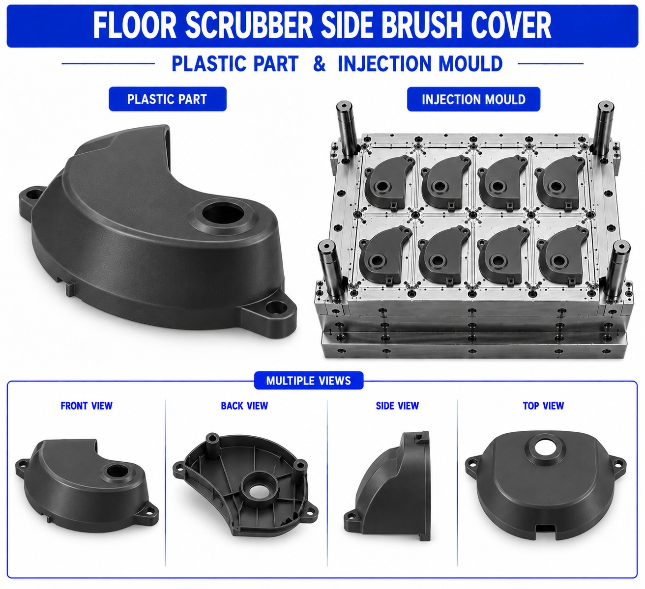 Floor Scrubber Plastic Side Brush Cover Mould and Moulding Service
